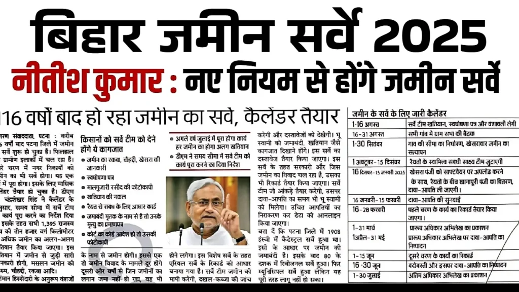 Bihar Land Survey Rule 2025: सभी भूमिधारकों के लिए बड़ी खबर, बिहार भूमि सर्वे के नए नियम जारी