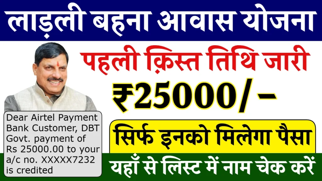 Ladli Behna Awas Yojana 2025: सिर्फ इन महिलाओं को मिलेंगे ₹25000 लाडली बहना आवास योजना की किस्त तिथि जारी